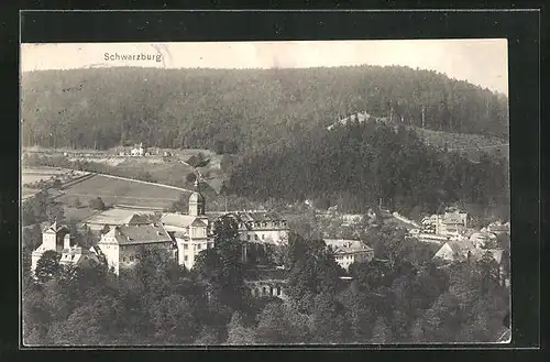 AK Schwarzburg, Ortspartie im Gebirge