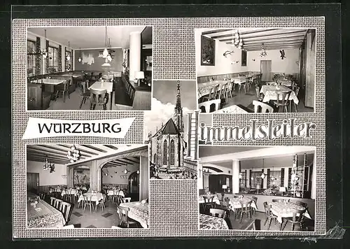 AK Würzburg, Gasthaus Himmelsleiter, Innenansichten