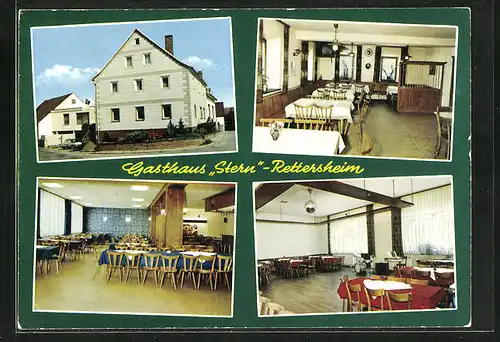 AK Rettersheim, Gasthaus Stern, Aussen- und Innenansichten