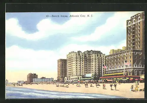 AK Atlantic City, NJ, Beach Scene