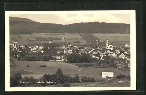 AK Prachatitz, Panoramablick vom Berg