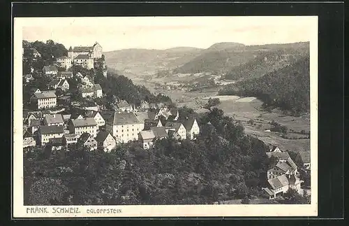 AK Egloffstein / Fränk. Schweiz, Panoramablick vom Berg