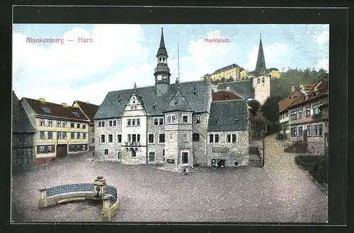 AK Blankenburg / Harz, Marktplatz