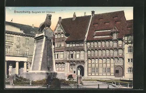 AK Braunschweig, Burgplatz mit Gildehaus