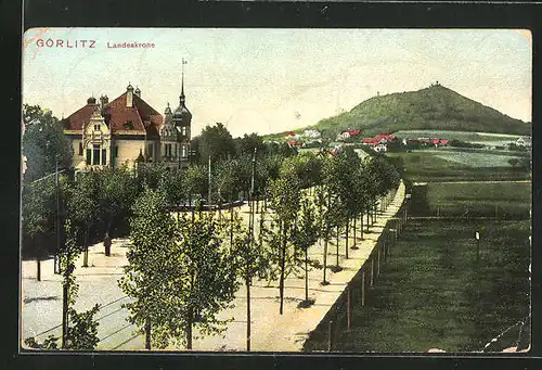 AK Görlitz, Stadt mit Landeskrone