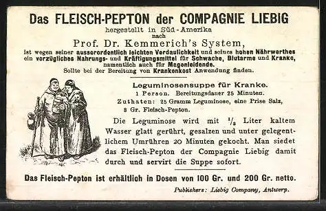 Sammelbild Liebig, Serie: Schiller, Der Knabe Karl fängt an, mir fürchterlich zu werden., Köche am Herd