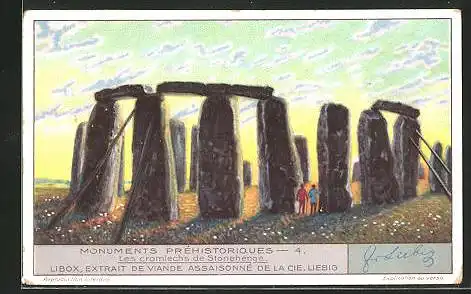 Sammelbild Liebig, Serie: Monuments Préhistoriques, No. 4, les cromlechs de Stonehenge
