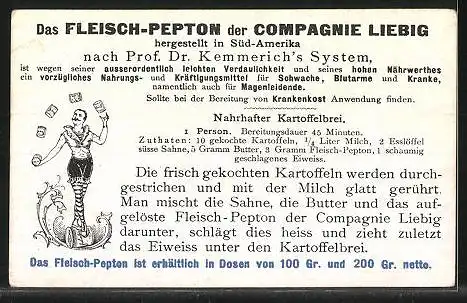 Sammelbild Liebig, Fleisch-Extract, Serie Oper: Die Stumme von Portici, Act 1, Sc. 5, Elvira: Ist Dir Alfons bekannt?