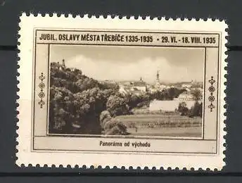 Reklamemarke Trebice, Jubil. Oslavy Mesta 1335-1935, Panoráma od východu