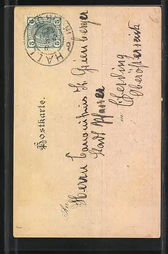 AK Absam, Gläubige vor der Wallfahrtskirche