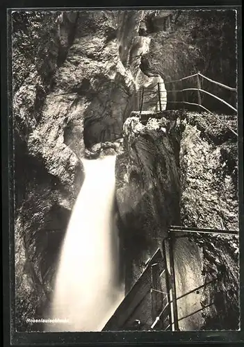 AK meiringen, der Wasserfall in der Rosenlauischlucht