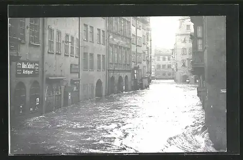 AK Hochwasser Nürnberg am 05. Februar 1909, in der Winklerstrasse