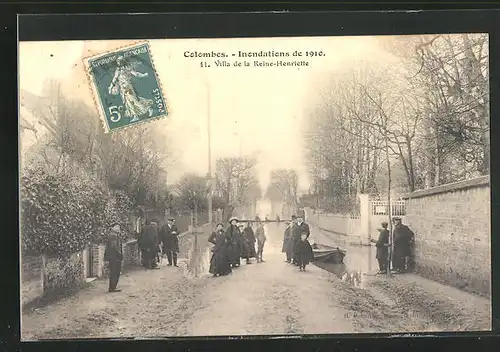 AK Hochwasser, Colombes, Inondations de 1910, 11. Villa de la Reine-Henriette