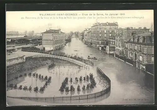 AK Hochwasser, Villeneuve-Saint-Georges, Crue de la Seine, fin Janvier 1910