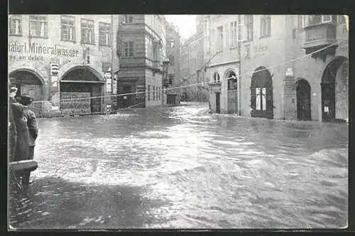 AK Hochwasser Nürnberg am 05. Februar 1909, Blick in die Tucherstrasse