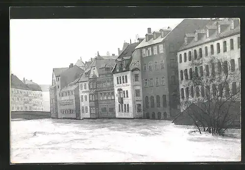 AK Hochwasser Nürnberg am 05. Februar 1909, Zwischen Karls- und Fleischbrücke