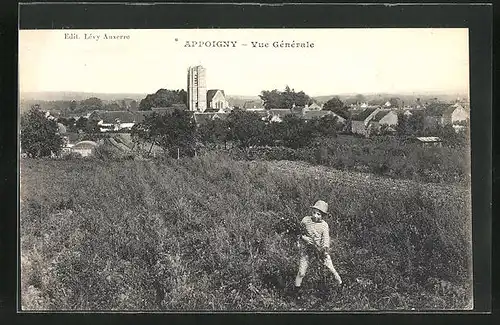 AK Appoigny, Vue Panoramique, L`Eglise