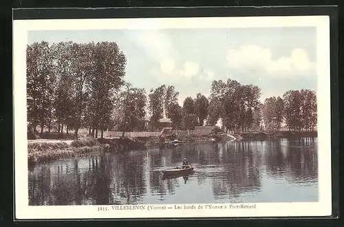 AK Villeblevin, Les bords de l`Yonne a Port-Renard