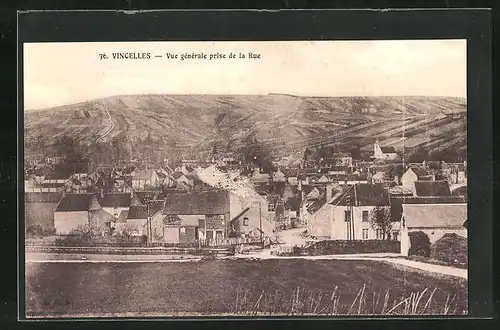 AK Vincelles, Vue generelle prise de la Rue