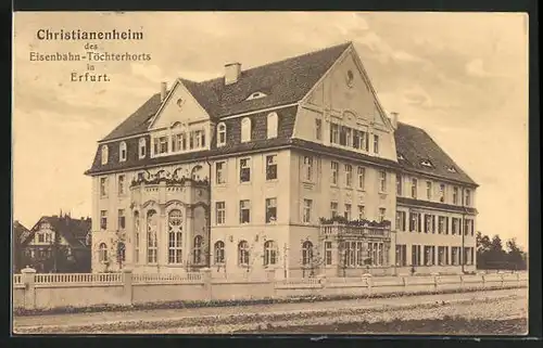 AK Erfurt, das Christianenheim des Eisenbahn-Töchterhorts