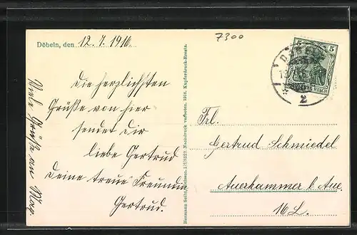 AK Döbeln, Partie vor dem Bürgerheim