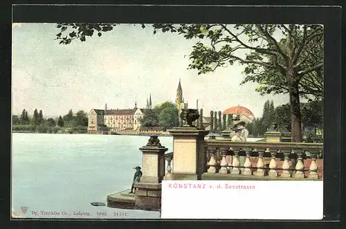 AK Konstanz, Stadtansicht v.d. Seeterrasse aus