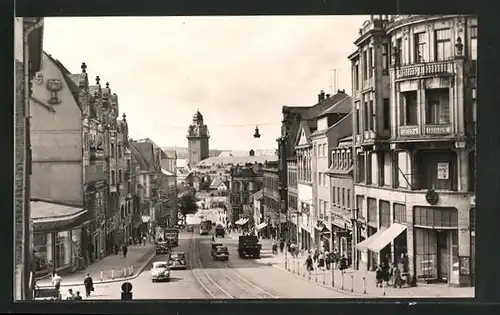 AK Plauen i. Vgtl., Blick in die Bahnhofstrasse