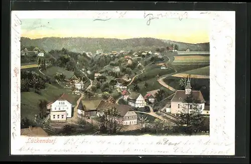 AK Lückendorf, Blick über die Siedlung im Tal