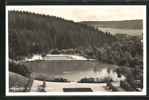 AK Braunlage im Harz, Blick auf den Teich im Kurgarten