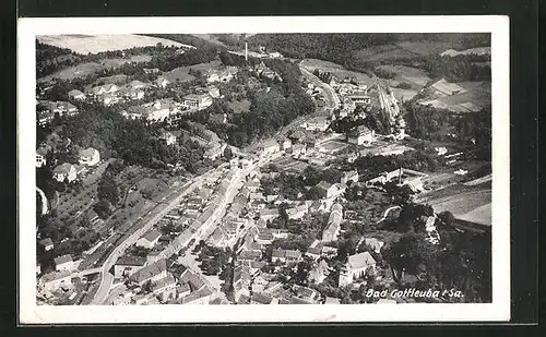 AK Bad Gottleuba i. Sa., Generalansicht der Stadt, Fliegeraufnahme