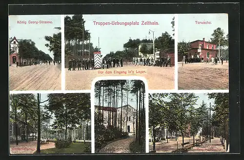 AK Zeithain, Truppenübungsplatz, Lagereingang, Torwache, König-Georg-Strasse, Kasino-Garten