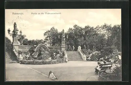 AK Hannover, Partie an der Flusswasserkunst