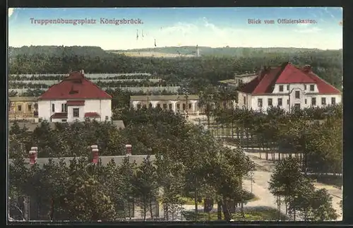 AK Königsbrück, Truppenübungsplatz, Blick vom offizierskasino