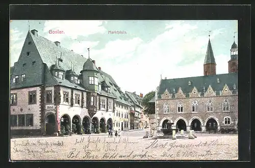 AK Goslar, Kinder auf dem Marktplatz