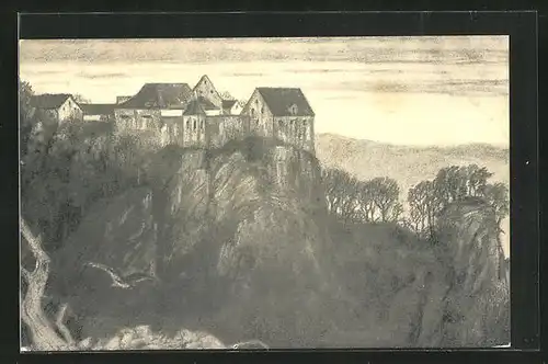 Künstler-AK Wildenstein, Ansicht von Osten aus