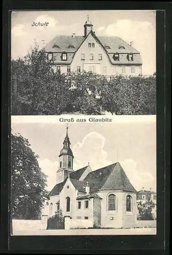 AK Glaubitz, an der Schule und an der Kirche