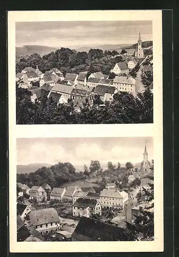 AK Bad Berggiesshübel im Gottleubatal, Ortsansicht vor und nach der Katastrophe am 8. /9. Juli 1927