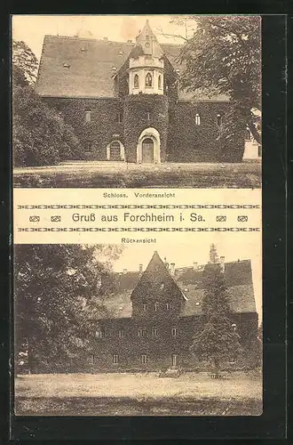 AK Forchheim i. Sa., das Schloss, Vorder- und Rückansicht