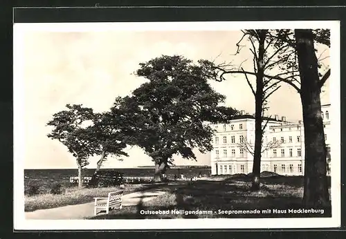 AK Heiligendamm, Seepromenade mit Haus Mecklenburg