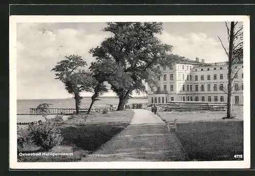 AK Heiligendamm, Strandpromenade mit Kurhaus