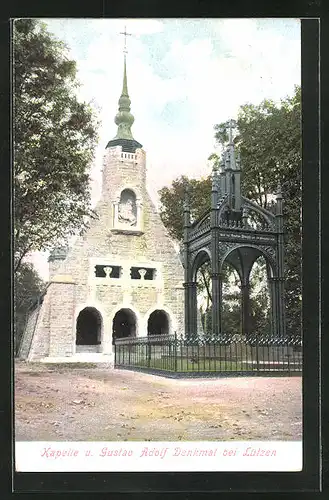 AK Lützen, Kapelle und Gustav Adolf Denkmal