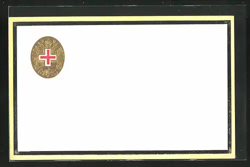 Präge-AK Goldenes Wappen mit Rotem Kreuz