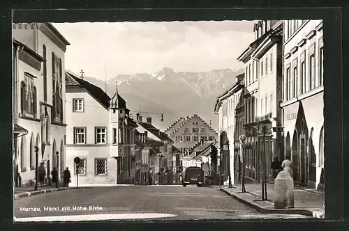 AK Murnau, Markt mit Hohe Kiste