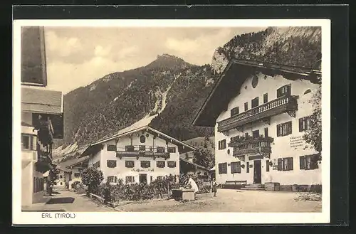 AK Erl, Gasthaus Borlhaus und Gasthof zur Post