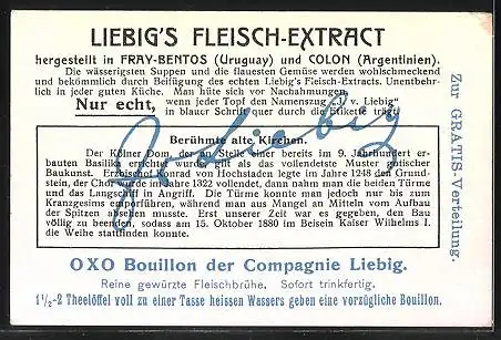 Sammelbild Liebig, Serie: Berühmte Alte Kirchen, Bild 6, Feierlichkeit zur Einweihung des Kölner Doms 1880