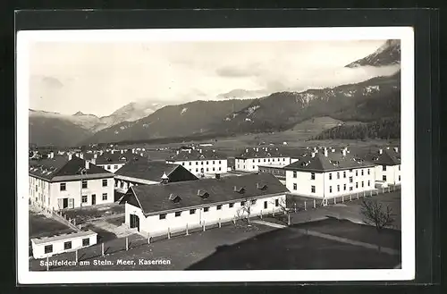 AK Saalfelden am Stein. Meer, Blick auf die Kasernen