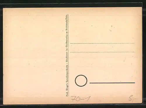 Künstler-AK Sprachpostkarte Messen und Wiegen, Szene vom Messen und Wiegen