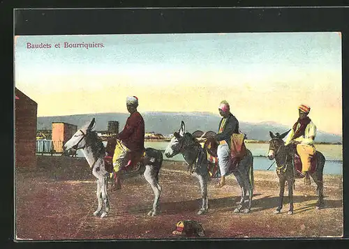 AK Baudets et Bourriguiers, arabische Männer auf Esel reitend