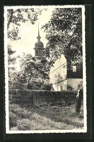 AK Hormersdorf, Blick auf Pfarre und Kirche