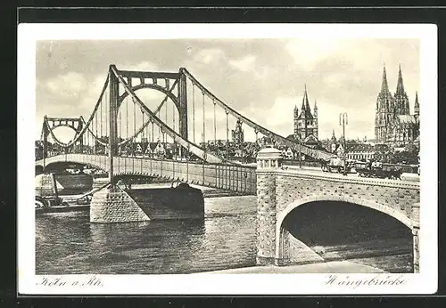 AK Köln a. Rh., Blick zur Hängebrücke